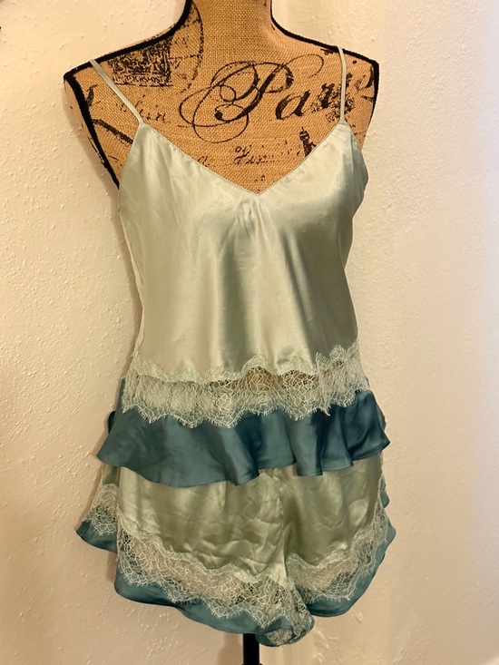 Victoria's Secret Other - NWT Victoria's Secret Pastel Mint Green & Aqua Blue Colorblock Satin & Lace Cami